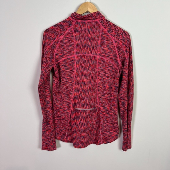 Athleta Pink Multicolor Long Sleeve Activewear Half Zip Top Women Size Medium - Picture 2 of 8